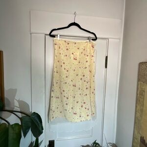 Vintage Y2K You Babes Deadstock Reversible Mesh Floral Yellow Skirt NWT